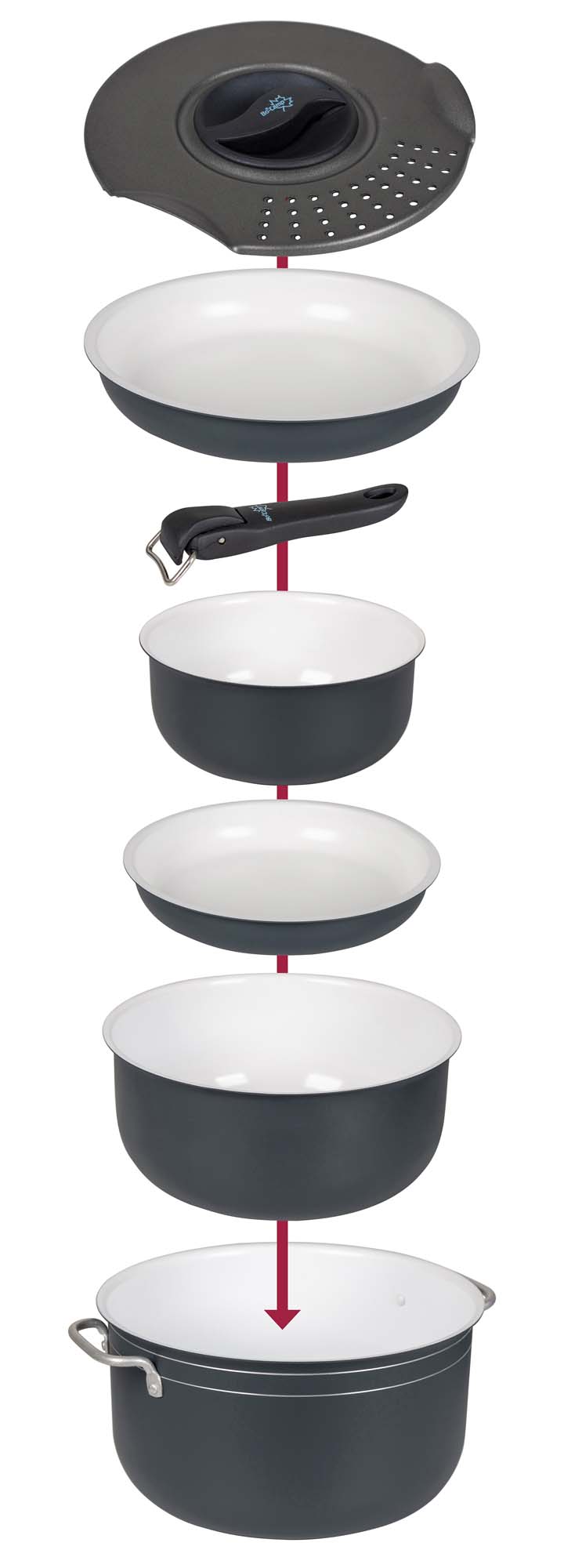 BO CAMP Pannenset Camping Ceramic 7-dlg